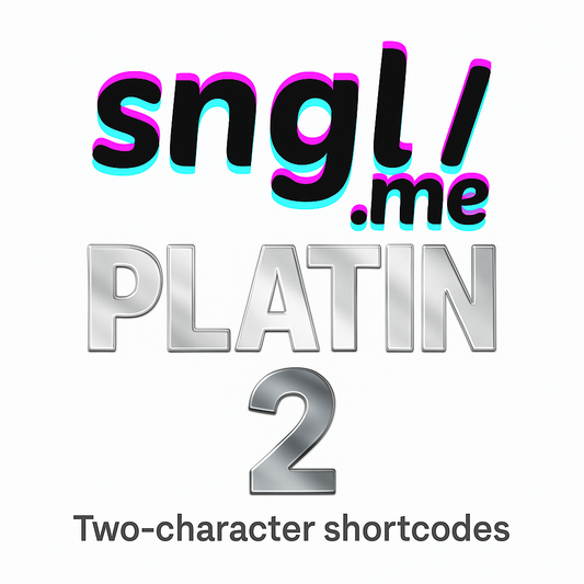 sngl.me Platinum Shortcode Upgrade (2 chars) - 1 year